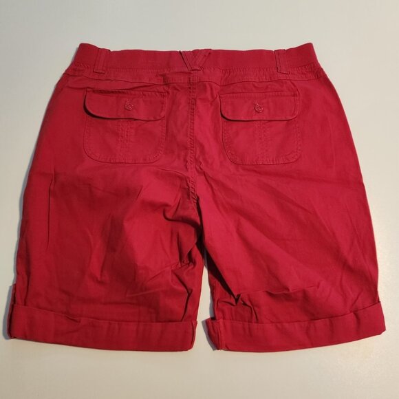 Gloria Vanderbit Shorts High Rise‎ Red Womens Size 14 36-38×10 Stretch Waist NEW - Picture 3 of 15